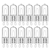 Liuyife 12 Stück G9 28W Halogen Leuchtmittel Dimmbar, Warmweiß 2700K 370LM Halogenlampen 230V, G9 Kapsel Glühbirnen für Backofenlampe, Mikrowellen, Deckenleuchte, Leuchter