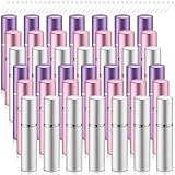 Zonon 56 Stück nachfüllbarer Parfümzerstäuber Mini nachfüllbare Sprüh-Parfümflasche tragbar mit 56 Stück Nachfüllpumpen-Spender, Pump-Transferwerkzeug für den Ausgang (lila, rosa, silber, 5 ml)