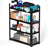 ztysn Stahlregal 4 Stufen 400kg Belastbarkeit - Schraubenlos Höhenverstellbar Garageregal, Stabil Langlebig Metallhalter für Lager & Haushalt