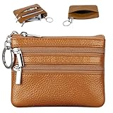 AFCJLTO Exklusives Luxus Schlüsseletui aus Leder für Herren & Damen mit Karten- und Geldfach in eleganter brauner Farbe,Hochwertiges Design & praktischer Schlüsselanhänger im Mäppchen-Format, 1 Stück