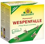 Permanent WespenFalle – Nachfüllbare Wespenfalle zur zuverlässigen Wespenabwehr im Innen- und Außenbereich, insektizidfrei, 1 Stück, Durchsichtig