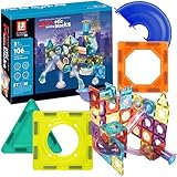 KRUMAD Magnetische Bausteine 106 Teile - Lernspielzeug ab 3 Jahren mit leuchtenden Magnetkugeln & Röhren - Magnetspielzeug für Jungen & Mädchen - Kreatives STEM Spiel - Geschenk für Kinder