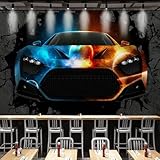 Fototapete 3D Tapete Wandbild Abstraktes Auto Vlies Fototapete Wandbilder Wallpaper Dekoration Moderne Wanddeko fur Wohnzimmer Schlafzimmer Büro 430cm×300cm(Breite x Höhe)