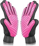 BYETOO Haustier Fellpflege Handschuh Katze Hund,2 Stück Massagehandschuh Fellpflege Handschuh für Kurzhaar und Langhaar, Fellpflegehandschuh,Katzen Hunde Bürsten(linke Hand und rechte Hand)