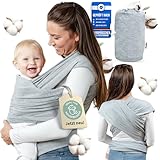 Tragetuch Neugeborene - Elastisches Baby Trage-Tuch ab Geburt, Atmungsaktive & ergonomische Koala-Babytrage aus einem Baumwollmix - Ergo-Babytragetuch mit Anleitung für sicheren Halt, Nähe & Komfort