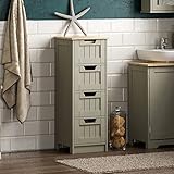 Bath Vida Hoch- & Midischränke fürs Bad, Mitteldichte Holzfaserplatte, Grau, Standard, Grey Bathroom 4 Drawer Floor Cabinet