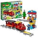 LEGO 10874 DUPLO Dampfeisenbahn, Spielzeugeisenbahn mit Licht & Geräuschen und Push-&-Go-Motor, Spielzeug für Kleinkinder mit Steinen, Mädchen und Jungen