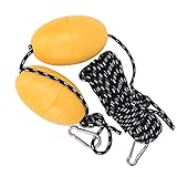 Emoshayoga Kajak-Bojen-Kit, feine Verarbeitung, leichte Marine-Schwimmkugel, Nylonschnur, Edelstahl-Clip für Angelankersystem(Doppelkugel weißes und schwarzes Seilset)