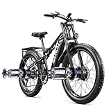 GUNAI GN68 Elektrofahrrad mit Doppelmotor, 26-Zoll-Fat-Tire-E-Bike für Erwachsene mit 48-V-17,5-Ah-Lithiumbatterie, Doppelfederung, intelligentes Elektrofahrrad mit Scheibenbremse, Tretunterstützung