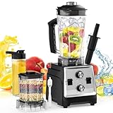 Greadio 8 Klingen zum einfachen Zerkleinern von Eis, Selbstreinigungsfunktion; Mixer mit 2-Liter-Behälter und 600-ml-Mahlbecher, 600-ml-Becher für unterwegs; Hochleistungsmixer mit 2000 Watt Leistung