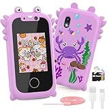 Ashfly Kinder Handy, 2,4“ Kinder Smartphone Touchscreen Telefon Spielzeug Handy mit 1080 HD Dual-Kamera, SD-Karte,13 Spiele, Einhörner Geschenke Spielzeug für Kinder von 3 4 5 6 7 8 9 10 Jahren, Lila
