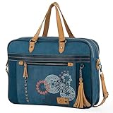 Lois - Laptoptasche - Frauen Laptoptasche. Businesstasche. Aktentasche und Schultertasche in einem - Business Taschen Damen. Handtasche Damen Umhängetasche, Blau