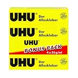 UHU Alleskleber Tube, Der Bewährte Universalkleber für nahezu alle Klebefälle im Haushalt, Bonuspack 4 x 35g