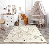 the carpet Monde Kids weicher Sternenteppich, Sternenhimmel, Kinderteppich, Hoch-Tief Effekt, Pflegeleicht, Farbecht, Lebendige Farben, Sterne, 200 x 290 cm