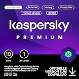 Kaspersky Premium Total Security 2024 | 10 Geräte | 1 Jahr | Anti-Phishing und Firewall | Unbegrenzter VPN | Passwort-Manager | Kindersicherung | 24/7 Unterstützung | PC/Mac/Mobile | Code per Email
