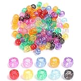 Canollo 200 Stück Bunte Perlen zum Auffädeln, Pony Beads, Perlen für Armbänder, Bastelperlen Großes Loch, Bastelperlen zum Auffädeln, Perlenset für Schmuck, Armbänder, Ketten, Schlüsselanhänger