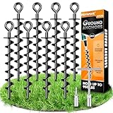 Schwerlast Bodenanker 8 Pack,Robust voll verschraubter Erdanker zur Befestigung von Trampolinen, Vordächern, Schaukeln usw