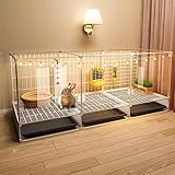 Kaninchenkäfig - Hasenkäfige für Kaninchen drinnen, Hasenstall Kleintierkäfig Haustier-Laufstall mit Tür, HD Clear View, Transparente Acrylplatte Welpe Kätzchen Hund Laufstall, Tragbarer Metalldraht