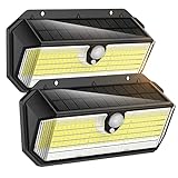 Aisutha Solarlampen für Außen, [2 Stück] 282 LED Solarleuchten für Außen 2600 Lumen Superhelle Solarleuchte mit Bewegungsmelder, 3 Modi Solarlampe IP65 Wasserdichte Wandleuchte für Garten Terrasse