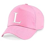 4sold Unisex Bindemütze Babymütze Jungen Mädchen Mütze Baseball Cap Rosa Hut Kinder Kappe Alphabet A-Z (L)