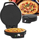 HEGGMKK Elektrischer Pizzamaker, 2000 W, 32 cm Pizzaofen, 5 Temperaturstufen Für Schnelles Braten + Beidseitige Heizung, Regulierung, Antihaft-Pfanne/leichte Reinigung, Für Pizza-Quesadillas,Black