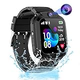 Smartwatch Kinder, 4G Kinder Smartwatch mit GPS und Telefon, Wasserdicht GPS Uhr Kinder mit IP68 SOS Anruffunktion Handy Touchscreen Spiel Voice Chat Wecker Schulmodus Jungen Mädchen Student Geschenk