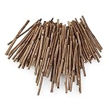 NUOLUX 100pcs Holzblock Sticks für DIY Handwerk 10CM langen 0,3-0,5 CM im Durchmesser (Holzfarbe)