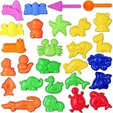 Sandspielzeug Kinder Strand Spielzeug Sand Förmchen Sand Spielset - Meeres Tiere, Safari Tiere, Mini Schlösser Sand Werkzeuge - Sommer Draussen Spaß