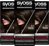 Syoss Color Haarfarbe 3_1 Dunkelbraun Stufe 3 (115 ml), permanente Coloration für bis zu 10 Wochen Farbintensität und 70% weniger Haarbruch*
