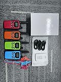 Walkie Talkie Kinder 4er Set, Walky Talky mit 1200mAh Aufladbar Akku, Große Reichweite 5km Walki Talki mit Li-ion Akku, Funkgeräte mit 16 Kanäle für Camping, Freien, Wandern