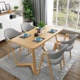 Esstisch und Stühle aus Massivholz, Set für 4 moderne Säulentische mit passenden Stühlen, ideal für Küche, Esszimmer, Café und Schönheitssalon, platzsparendes Design, einfach zu montieren
