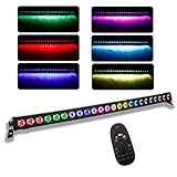 UKing LED Wall Wash Partylicht 24 x 3W LEDs RGB Bar Disco Lichteffekt mit Fernbedienung und DMX musikgesteuert Strobe Beleuchtung für DJ Disco Home Party Bühnenlichter