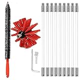 Schornsteinbürsten Und -stäbe for Schornsteinfegerbürste Schornsteinreinigungs-Kehrset Nylon-Reinigungswerkzeug-Zubehör Mit 6/9/12/15/18 Flexiblen Stäben for Kamin/Trockner/Abwasserrohr kaminbürste st