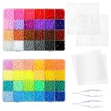 LIHAO 24000 Bügelperlen Set Steckperlen in Sortierbox Kinder DIY Perlen für Bügelperlen Platte als Kinder Geschenk (2,6 mm, 48 Farben, Mini)