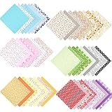 50 Stück Stoffreste zum Basteln, 20x20cm Bunt Patchwork Baumwolle Stoff zum Nähen, Verschiedene Blümchen‌ Muster Bedruckter Stoffpakete,DIY Kinderstoffe Patchwork