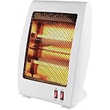 Elektrischer Quarz-Heizstrahler mit 800 W, tragbar und elegant, mit 2 Leistungsstufen und Kippschutzgriff, Maße: 39,5 x 30 x 14,5 cm, ideal zum effizienten Heizen jedes Zimmers.