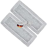 Okaei 2 Stück Wischmopp Bezug (50 cm) - Bodenwischer-Wischbezug für Krankenhäuser & Pflegeeinrichtungen - Wischer-Bezug mit optimalen Gleiteigenschaften für Ergonomisches Arbeiten - Grau