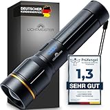 LICHTMEISTER® Taschenlampe (2000 Lumen, 5000 mAh Akku) - Taschenlampe LED aufladbar und extrem Hell