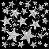 ASTER 32 Stück Stern Aufbügelbilder Aufkleber für Kleidung T-Shirt, Strass Star Applikation Aufnäher Pailetten verzieren Bügelbild zum aufbügeln auf Taschen Schuhe Kleid (5 Größen)