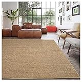 Handgefertigter Sisal-Teppich für moderne Schlafzimmer-Dekoration mit natürlicher Jute-Läufer, Katzenkratzmatte für Balkon und beige feste Bordüre