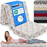 ELONEO Klappmatratze, Gästematratze, 3-teilige Faltmatratze, Schaumstoff extra dick (15cm), waschbar, Bandscheibenwürfel, klappbar, Faltbare Matratze, Erwachsene (Regenbogen, 75 x 195 x 15 cm)