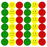 Oblique Unique® 180 Smiley Face Sticker ø 2cm - Lächeln (Gün) - Neutral (Gelb) - Traurig (Rot)