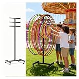 Hula Hoop Halterung Aufbewahrungswagen für Turngeräte, handgeschobene Metallhalterung für Hula-Hoop-Reifen mit Rädern, Übungswagen für Vorführen von Springseilen