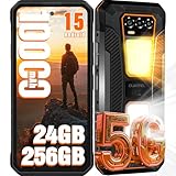 OUKITEL WP58 Pro Outdoor Smartphone 5G, 24GB+256GB/1TB, 10000mAh Outdoor Handy Android 15, 6.7'/120Hz Rugged Smartphone, Dual Camping Licht, 64MP Kamera, Wasserdicht Baustellenhandy, 5G Dual SIM/NFC