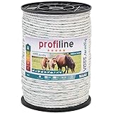 VOSS.farming Weidezaunseil 200m 6mm, 3x0,30 Kupfer, 3x0,3 NIRO, Weiß Grün Elektrozaunseil Weidezaunanlage Leitermaterial Pferd Pony Rind