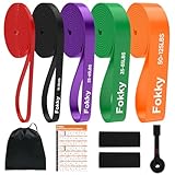 Fokky Fitnessbänder Widerstandsbänder - 5er Set, Resistance Bands mit Türanker & Schutzpads, Gymnastikband Klimmzug Bänder für Muskelaufbau, Kraftraining und Bodybuilding