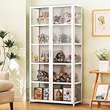 Wetsfgdg Vitrine für Sammlerstücke Vitrinenschrank Hohe Tragkraft Geeignet Für Actionfiguren- Und Videospiel-Fans-Weiß-L82*W33*H161cm