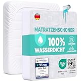 Matratzenschoner 90 x 200 cm wasserdichte Matratzenauflage Spannbettlaken Nässeschutz aus Baumwolle und Mikrofaser Inkontinenzunterlage Matratzenbezüg Atmungsaktiv für Bett und Matratze Waschbar