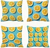 Orange Farbe Kopfkissen 80x80 Obst Kissenbezug 80x80 Kissen Super Weich Sofakissen Herbstdeko Kissenbezüge, mit Verstecktem Reißverschluss Schwangerschaftskissen, für Deko Wohnzimmer Balkon E - 607