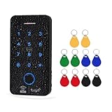 ReaIOKbii WiFi TUYA Fingerabdruck-Zugangskontroll-Controller für den Außenbereich, wasserdicht, RFID-Touch-Tastatur, Türschloss, kompatibel mit 125 kHz und 13,56 MHz, Dualband-Smart-App-Entsperrung